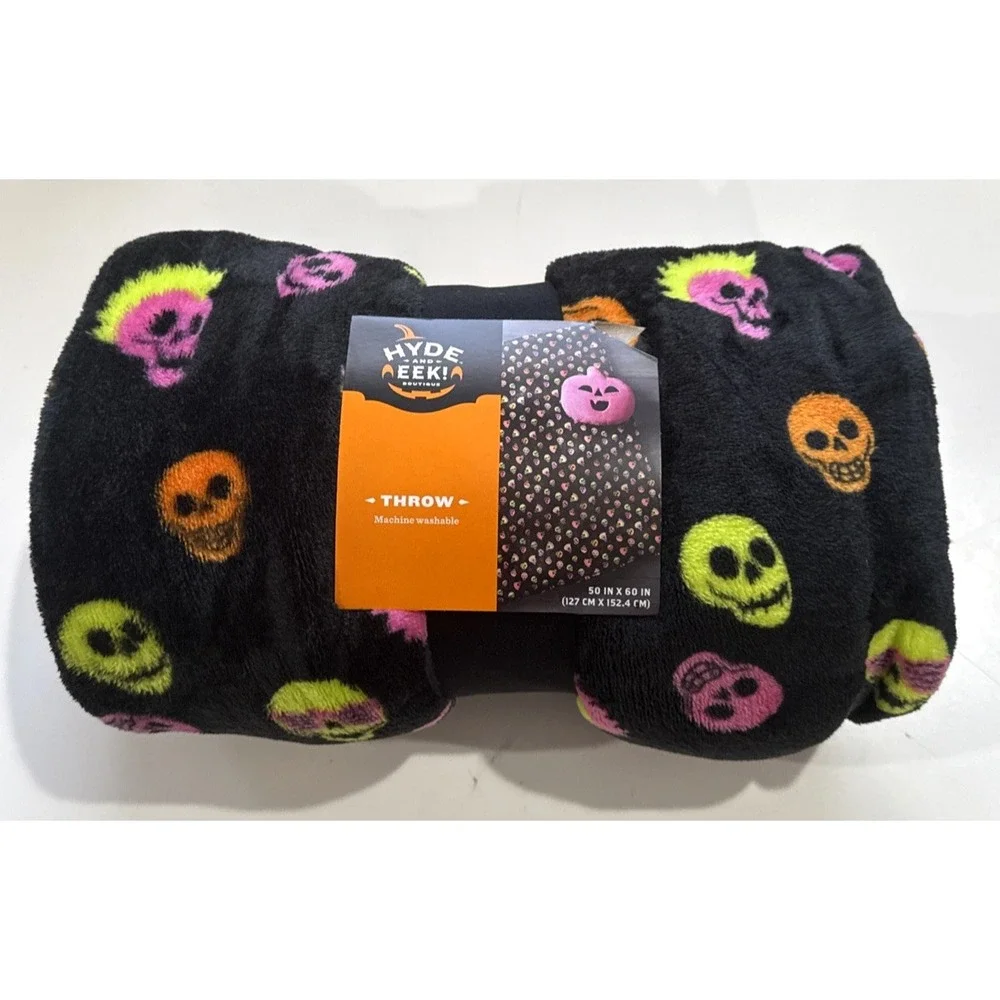 Halloween Skull Throw Blanket Plush Soft, 50 x 60